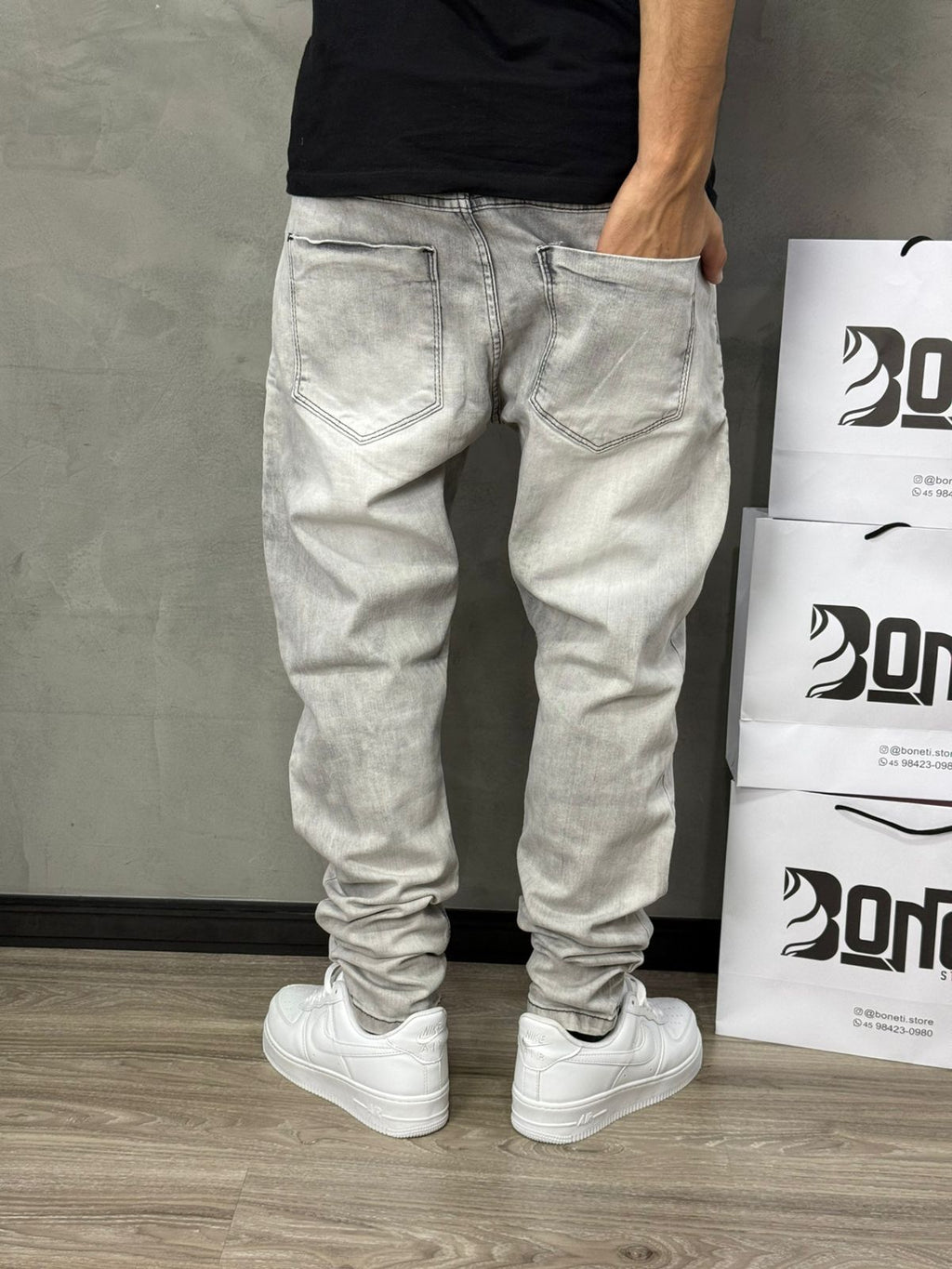 CALÇA JEANS SKINNY CINZA JAY JONES - 8649