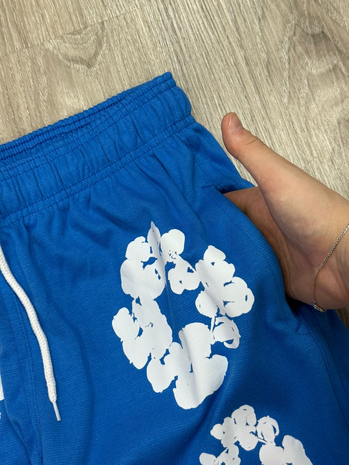 SHORTS MOLETOM DENIM TEARS - AZUL