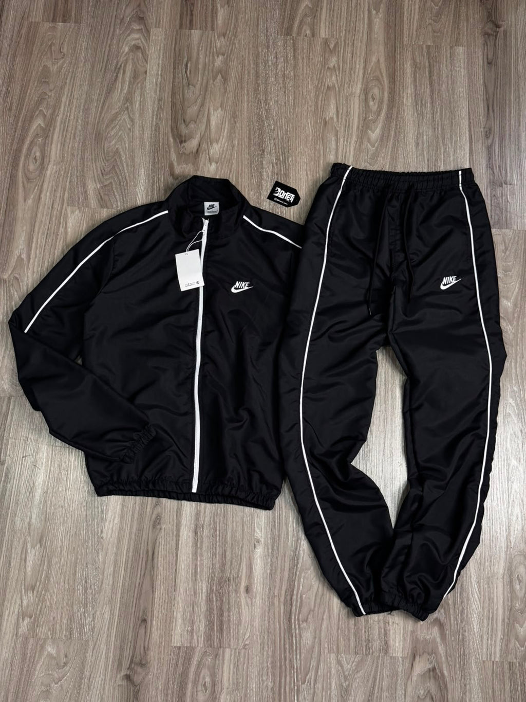 CONJUNTO TACTEL NK TRACKSUIT CLUB - PRETO