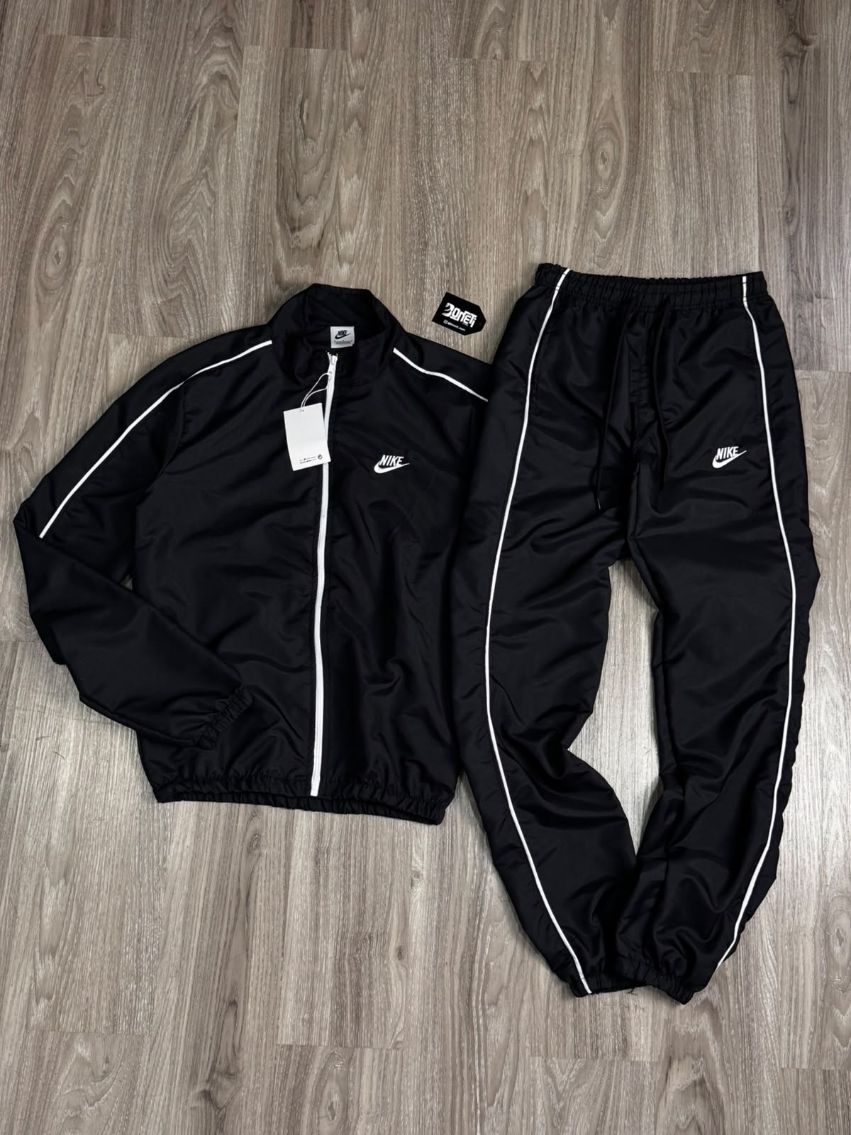 CONJUNTO TACTEL NK TRACKSUIT CLUB - PRETO