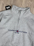 MOLETOM GOLA ALTA ZIP TOMMY - CINZA