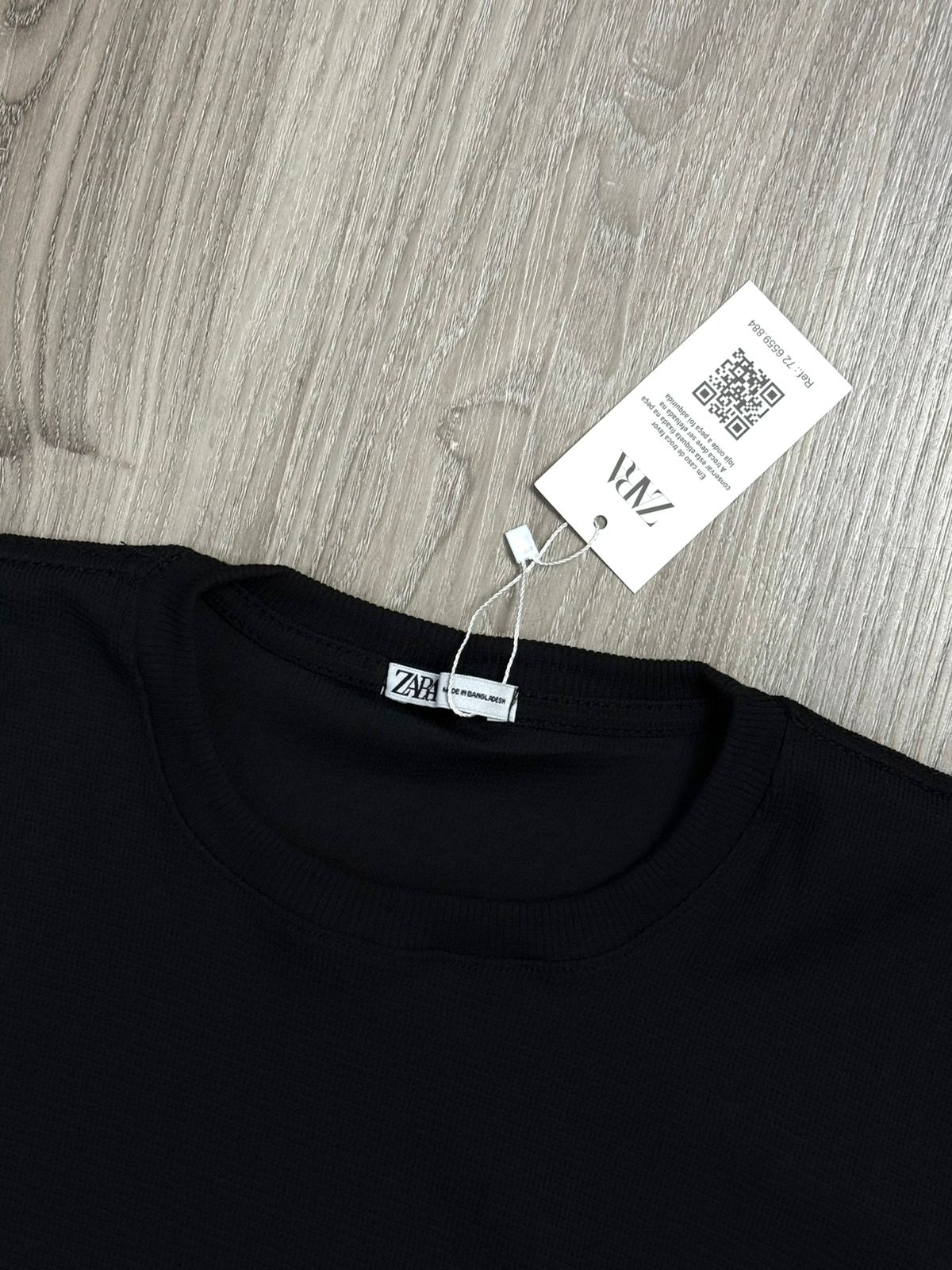 CAMISETA SLIM TRICOT ZARA - PRETA