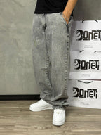 CALÇA JEANS RETA ESTONADA BS