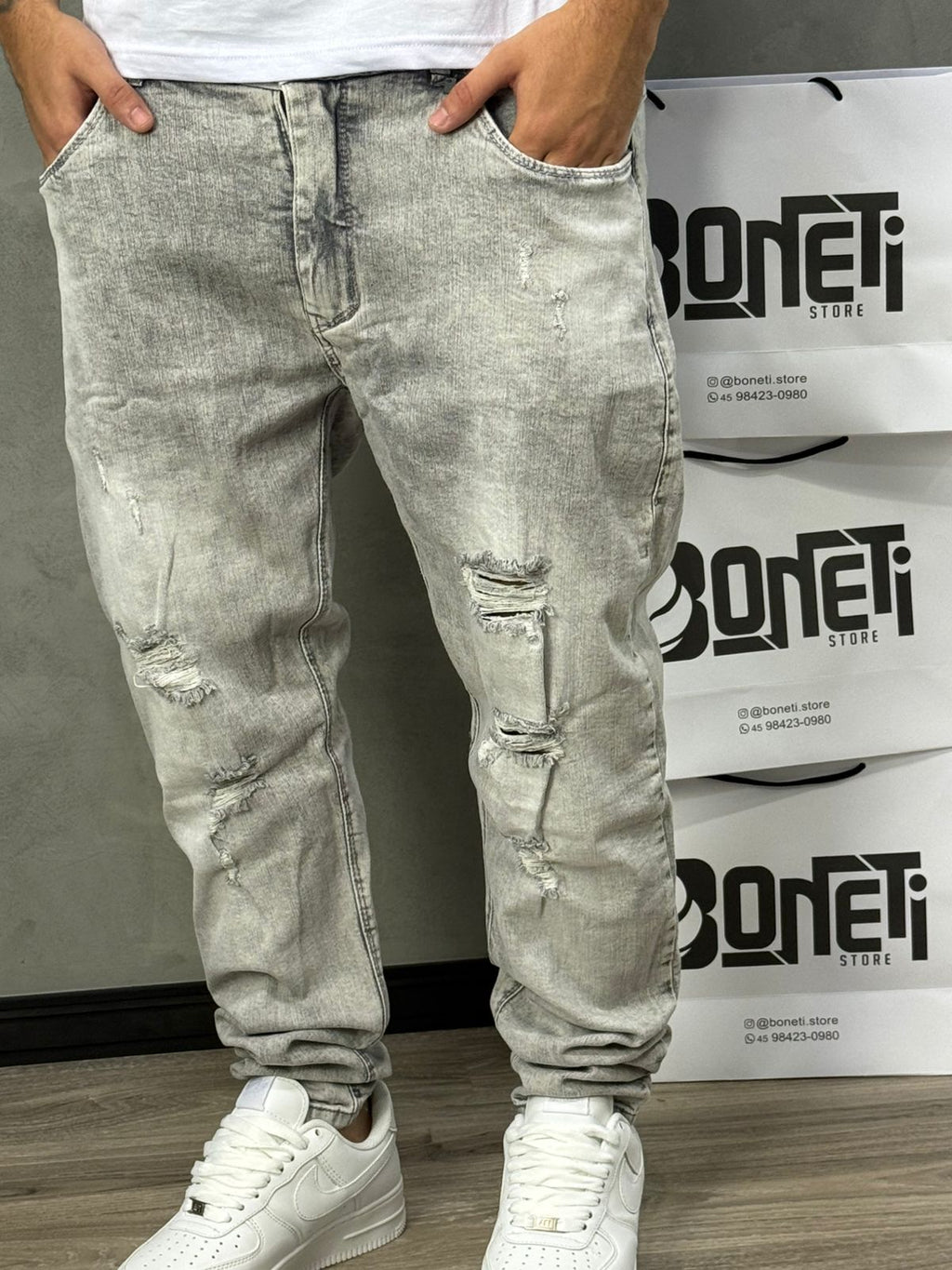 CALÇA JEANS SKINNY CINZA JAY JONES - 8442