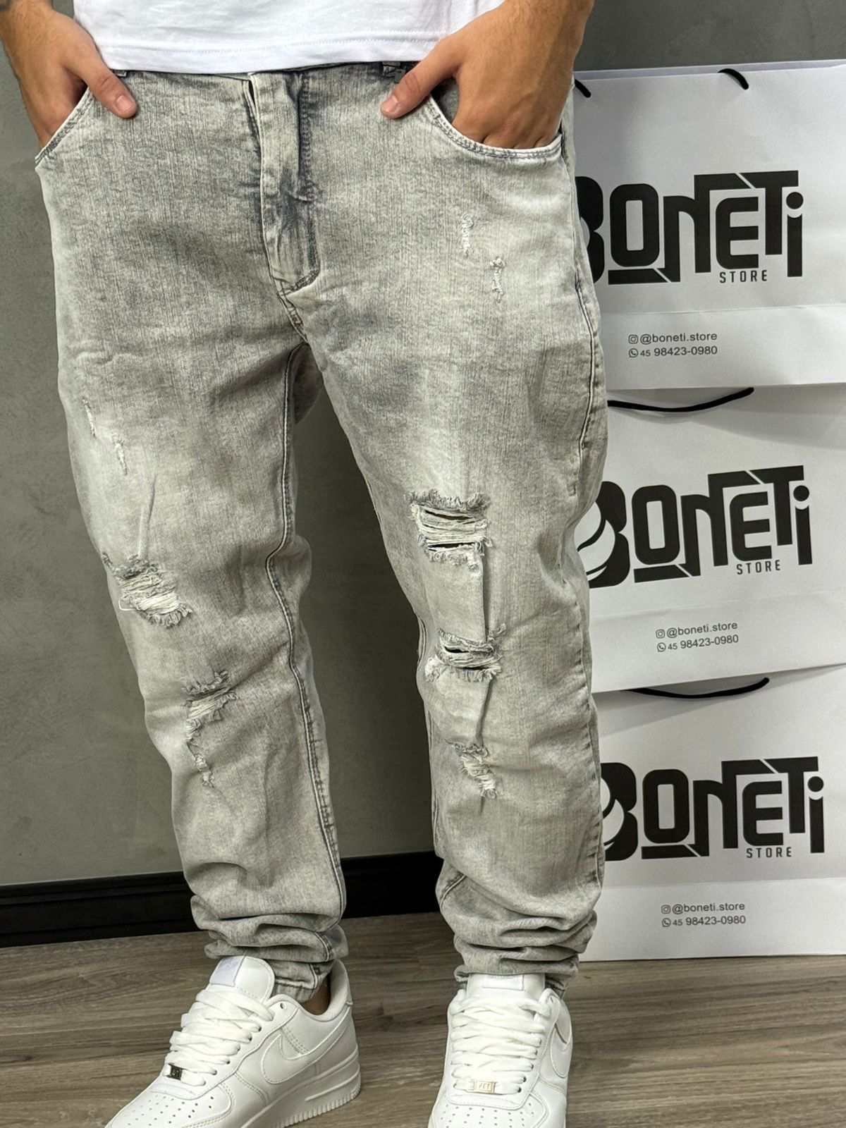 CALÇA JEANS SKINNY CINZA JAY JONES - 8442