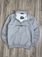 MOLETOM GOLA ALTA ZIP TOMMY - CINZA