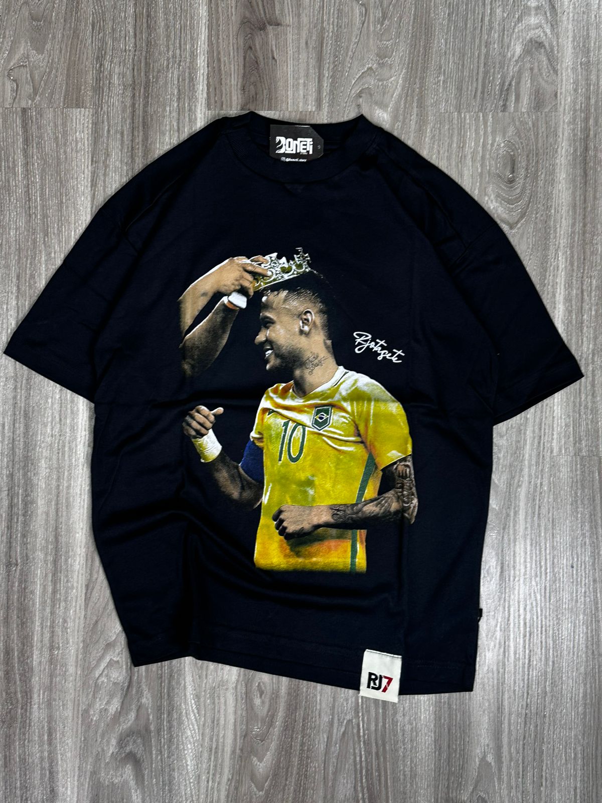 CAMISETA OVERSIZED RJ7 NEY COROA - PRETA