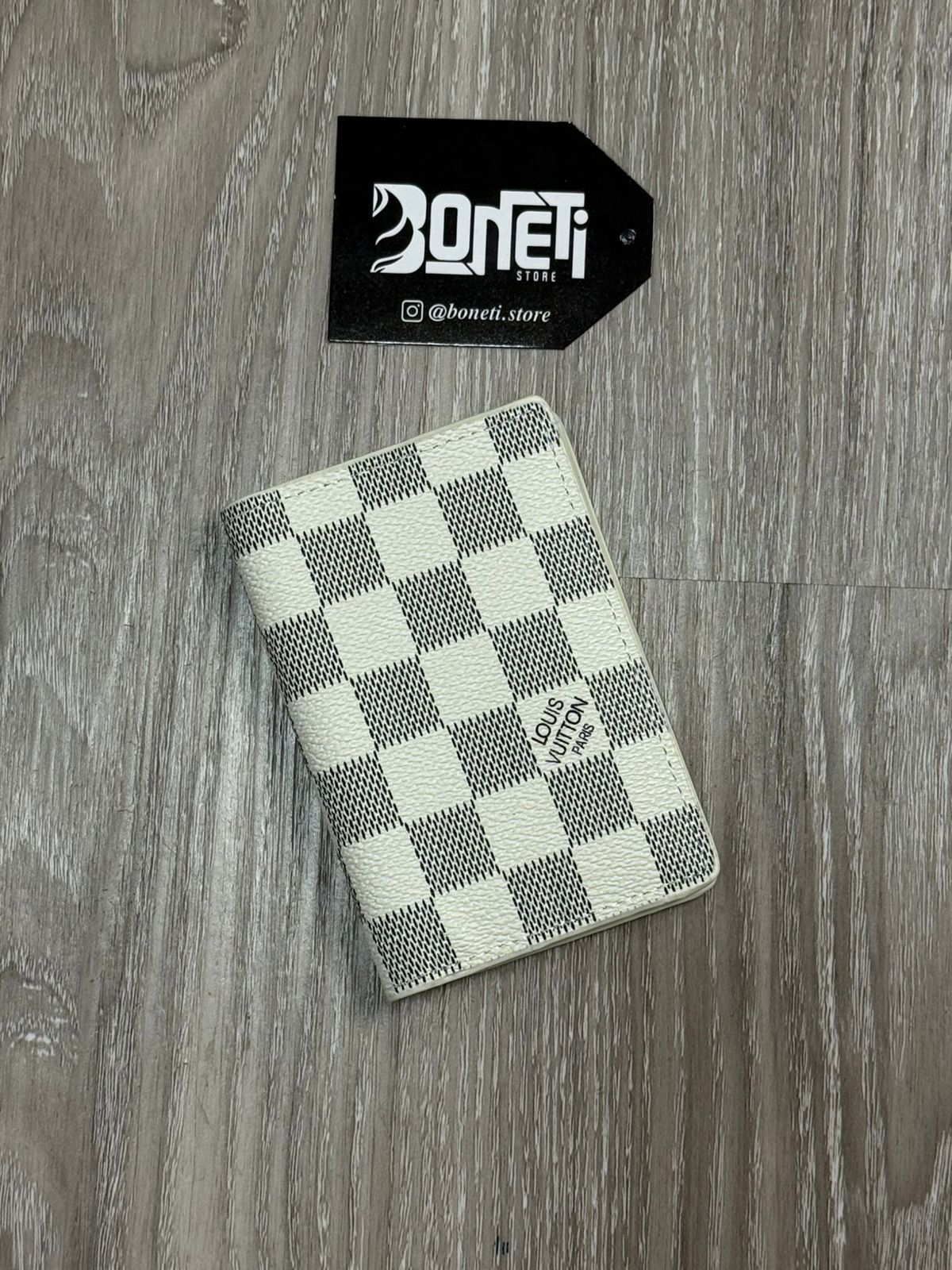 PORTA CARTÃO LV XADREZ - CREME