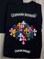 CAMISETA CHROME HEARTS MULTICOLOR CROSS - PRETA