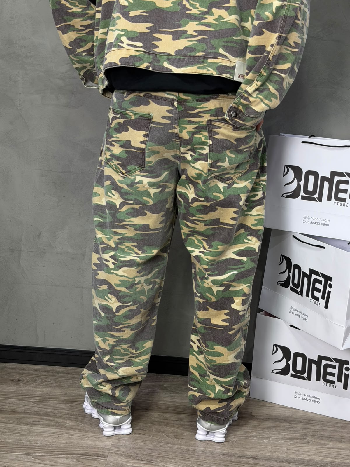 CALÇA JEANS BARREL PRESENCE CAMUFLADA