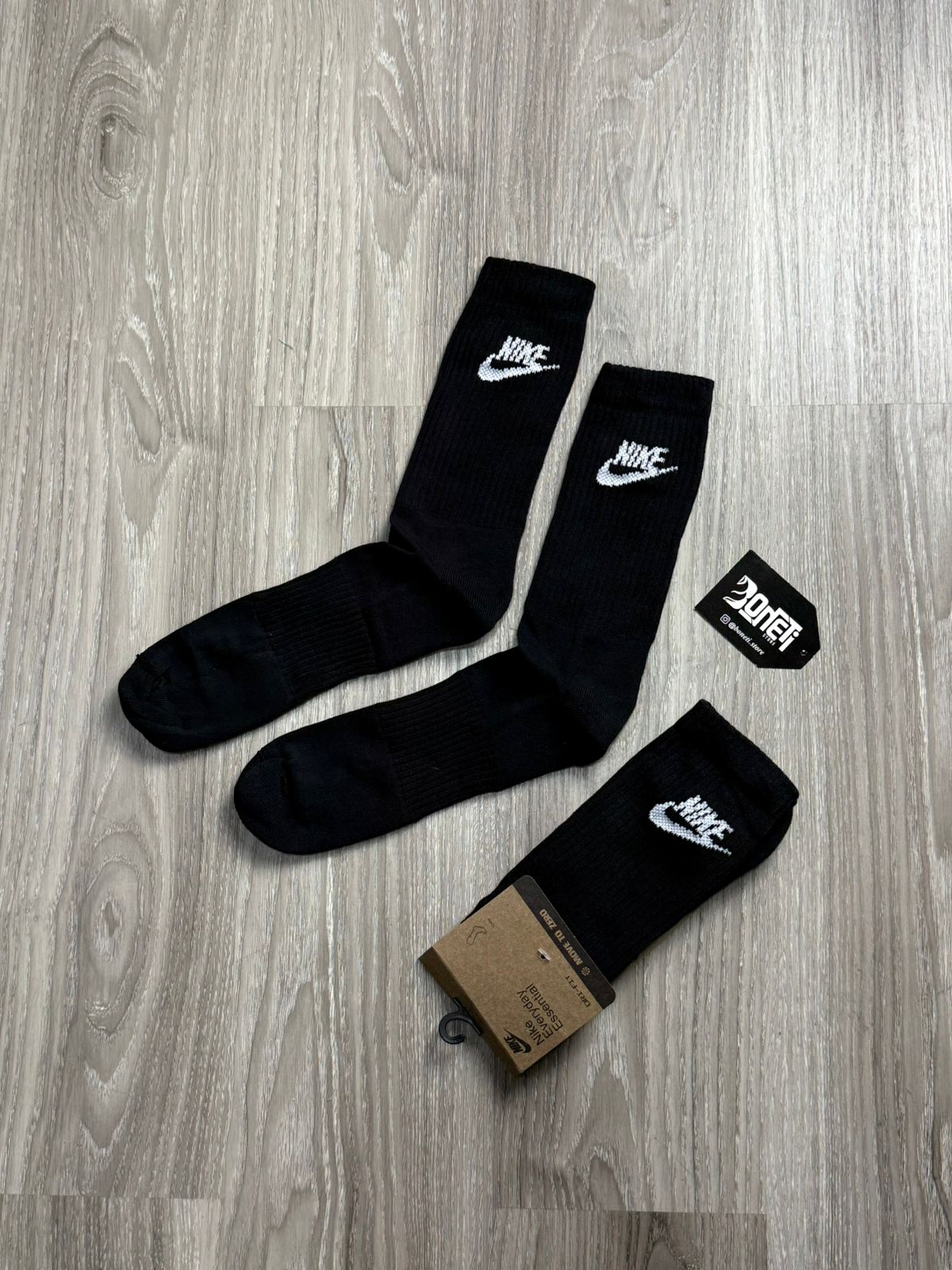 MEIA NK CANO ALTO LOGO - PRETA