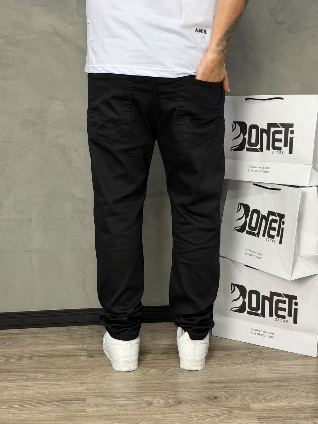 CALÇA JEANS SKINNY PRETA CITY DENIM - 7002