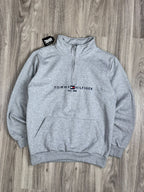 MOLETOM GOLA ALTA ZIP TOMMY - CINZA